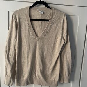 J. Crew Beige V-Neck Sweater